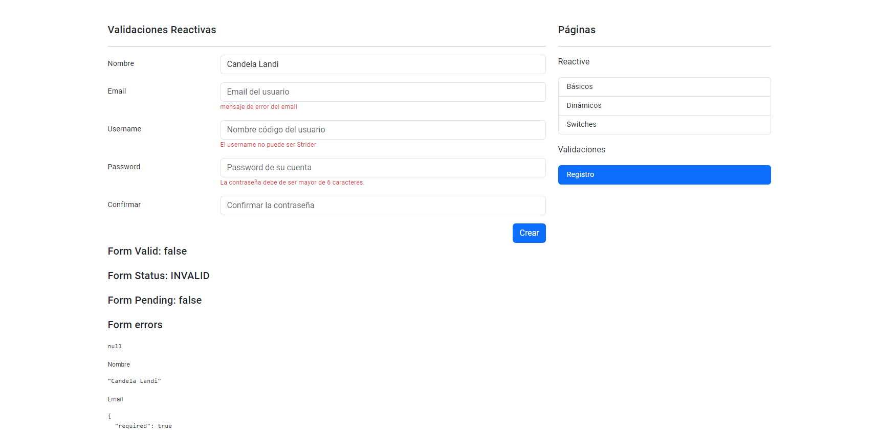 Formularios en Angular